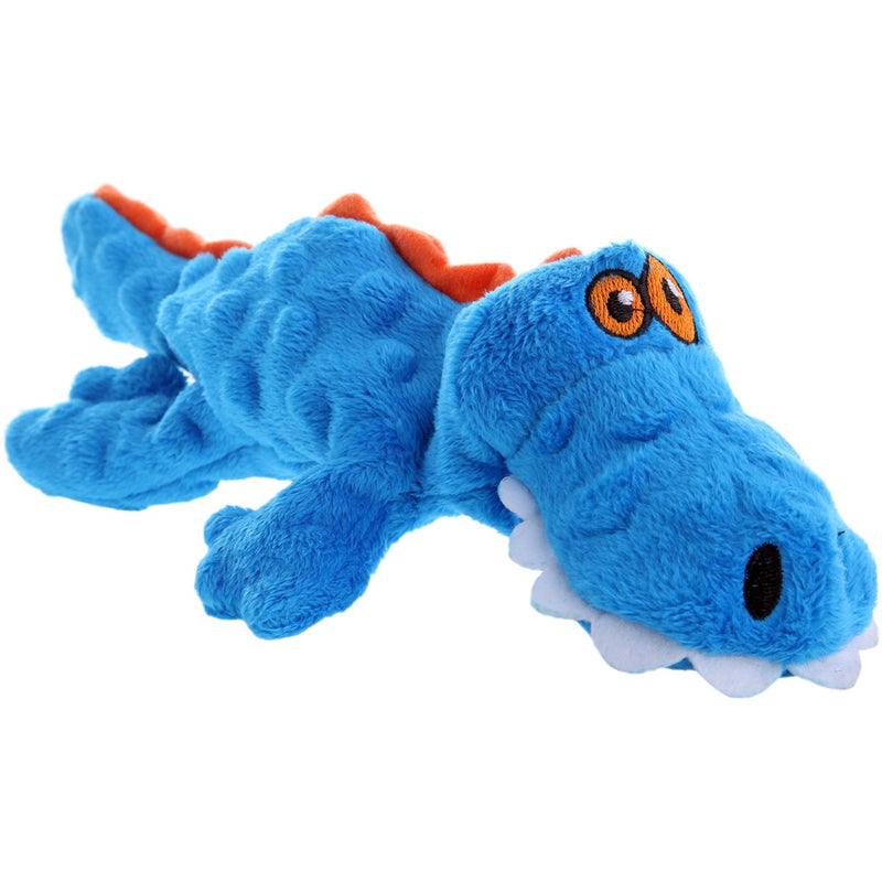 [Australia] - goDog Gators with Chew Guard Technology Tough Plush Dog Toy, Blue, Small 