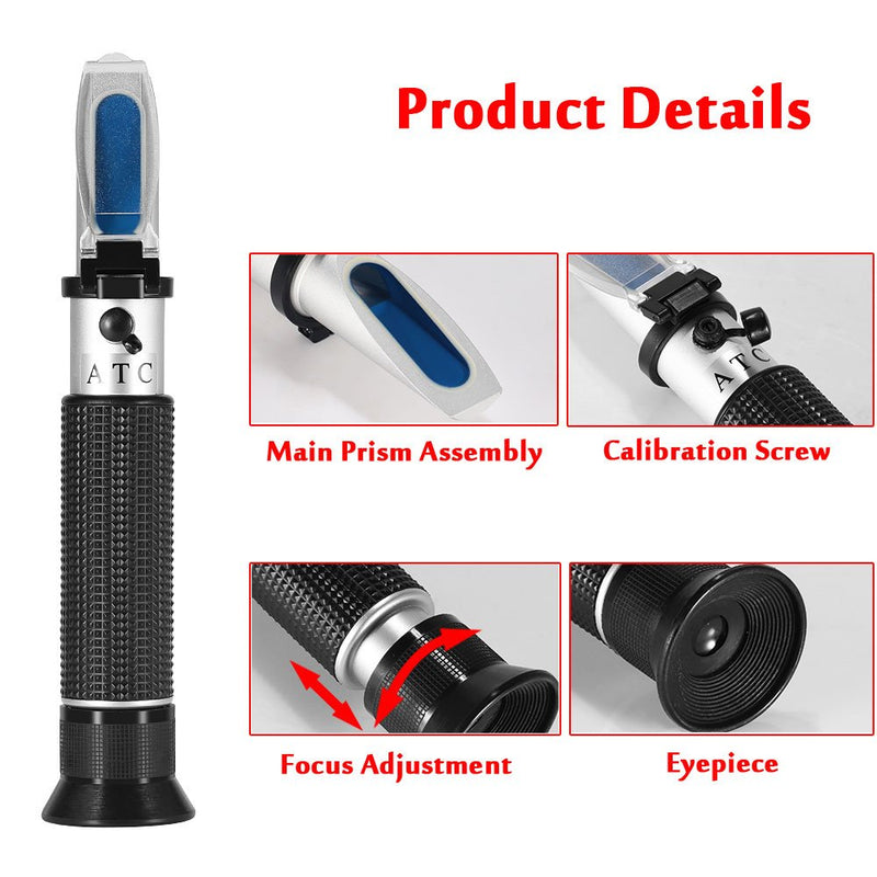 Seawater Salinity Refractometer,V-Resourcing Automatic Temperature Compensation Sea Water Salinity Measurer for Aquarium, Hydrometer, 0-100ppt & 1.000-1.070 Salinity Specific Gravity - PawsPlanet Australia