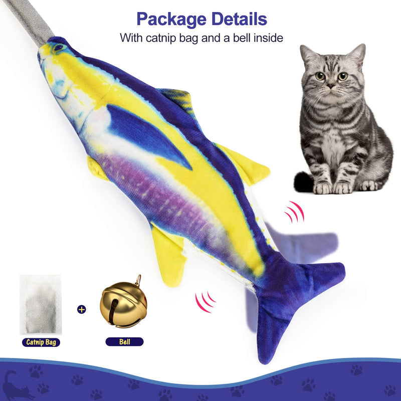 DecStore Floppy Moving Fish Cat Toy with Air Bag, Wiggle Kicker Catnip Toys, Motion Kitten Toy,Funny Interactive Pets Pillow Chew Bite Kick Supplies for Cat Exercise - PawsPlanet Australia