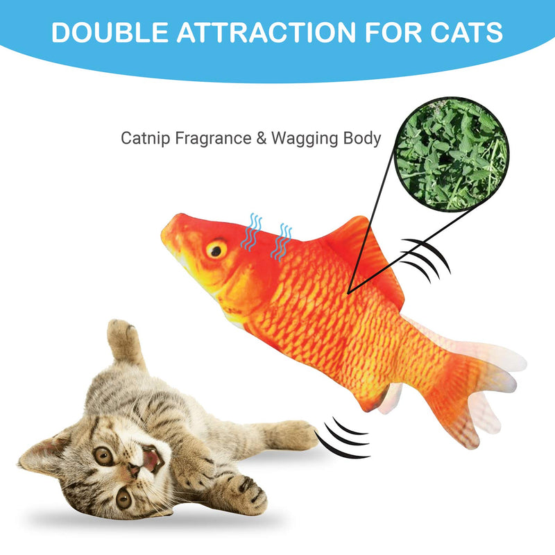 [Australia] - NACRL 10" Electric Flopping Cat Kicker Fish Toy, Realistic Moving Fish, Wiggle Fish Catnip Toys, Motion Kitten Interactive Toys, Fun Toy for Cat Exercise 