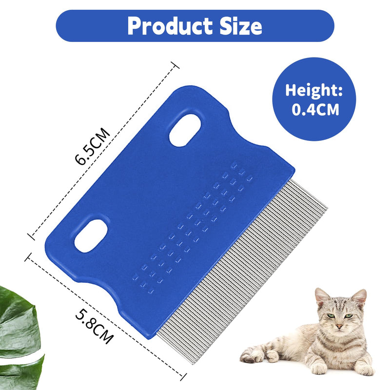 Flea comb for dogs and cats, professional dog combs, pet comb for removing fleas, pet comb, stainless steel lice comb, pet tear stain remover combs, dog cat care comb (blue) - PawsPlanet Australia