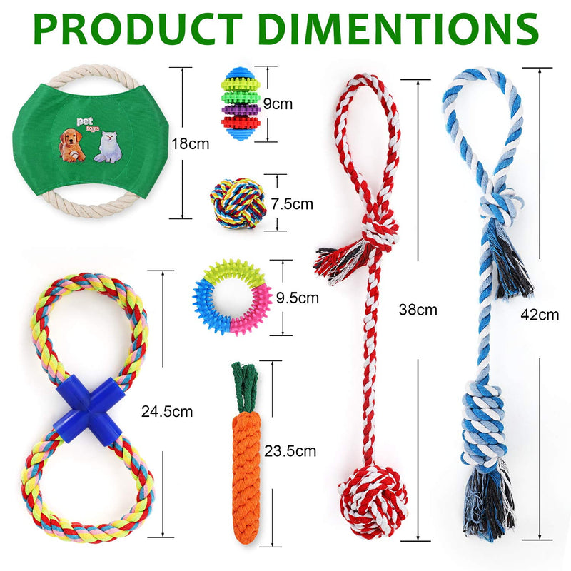 JmrLuck Dog Rope Toy for Aggressive Chewers, Indestructible Dog Toys, Puppy Toys for Teething Small Dogs and Medium Dogs, Dog Chew Toys for 100% Washable Cotton Puppy Chew Toys Set of 8 - PawsPlanet Australia