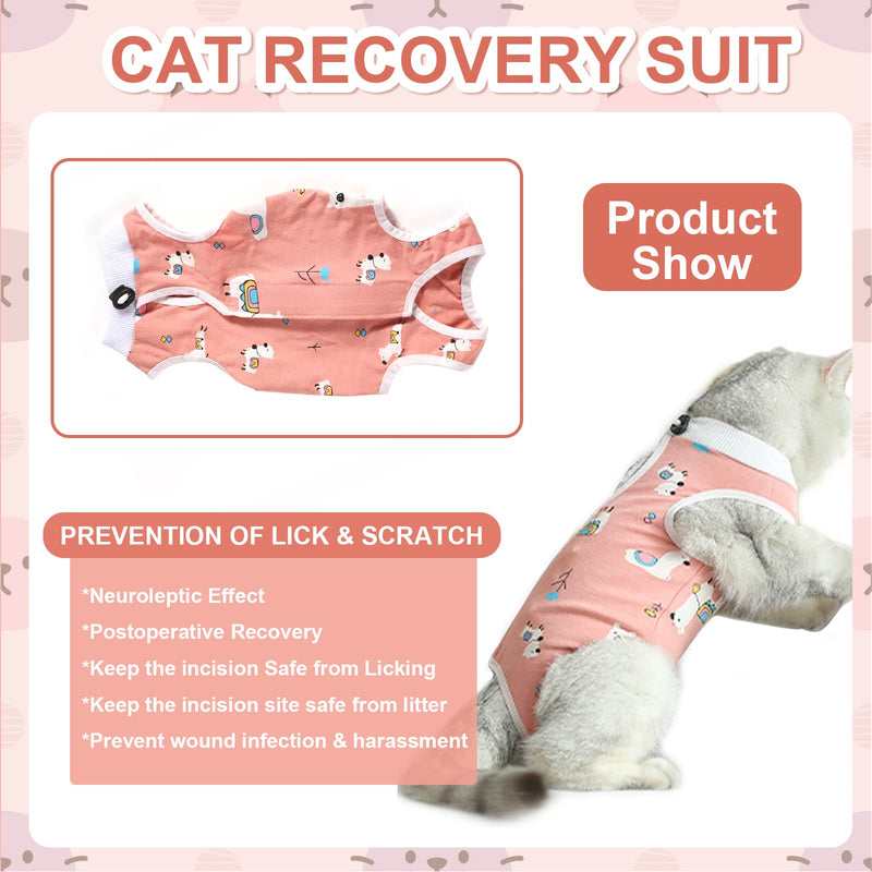 HACRAHO Cat Recovery Suit, 1 PCS Alpaca Pattern Thin Cotton Cat Recovery Kit Breathable Cat Surgery Protective Shirt After Recovery Surgery for Small Cats and Puppies, M - PawsPlanet Australia