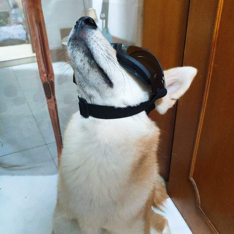 Dog Goggles Medium or Large Dog Sunglasses Anti-UV Waterproof Windproof Glasses Dog Eyewear for Long Snout Dogs Silver - PawsPlanet Australia