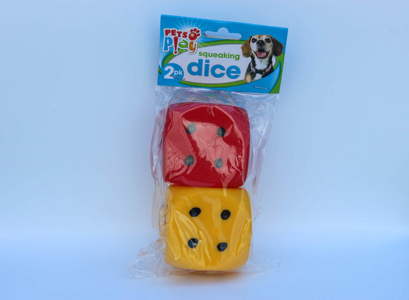 Squeaky Dice Dog Toy - 2 Pack - PawsPlanet Australia