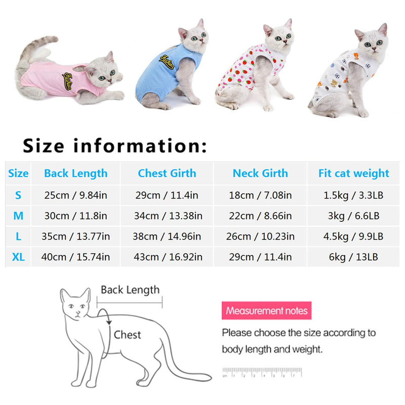 Tineer 2 Packs E-Collar Alternative for Cats- Professional Surgical Recovery Suit for Abdominal Wounds After Surgery Wear - Machine Washable - Kittens Physiological Clothes (M, Donut + Ball) M - PawsPlanet Australia