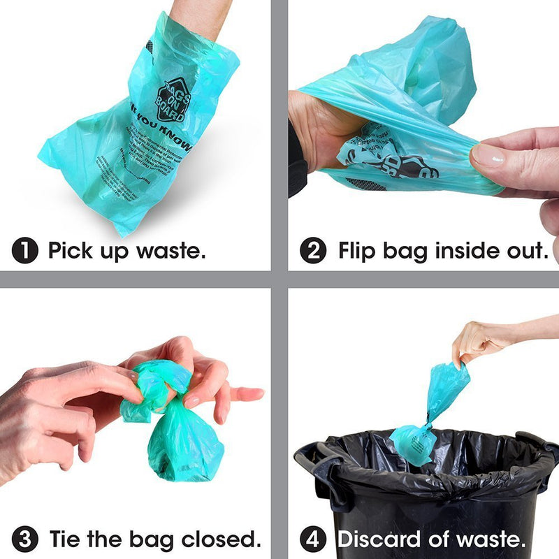 Bags on Board Dog Poop Pick-Up Bone Dispenser and Refill Bags, Turquoise - PawsPlanet Australia