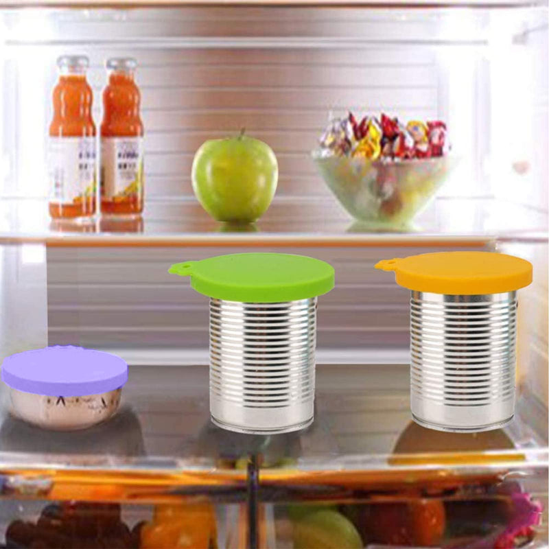IVIA PET Food Can Lids, Universal BPA Free Silicone Can Lids Covers for Dog and Cat Food, One Can Cap Fit Most Standard Size Canned Dog Cat Food purple,orange,green,pink - PawsPlanet Australia