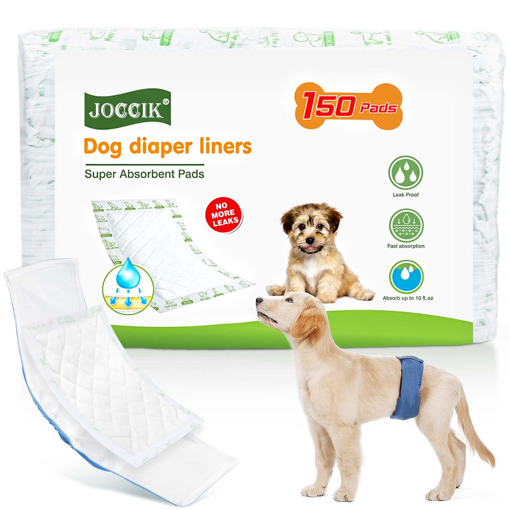 Dog Diaper Liners 150ct Super Soft and Absorbent Dog Diaper Booster Pads for Male Dog Belly Bands or Female Dog Diapers (Long, 150pcs) Long 150.0 - PawsPlanet Australia