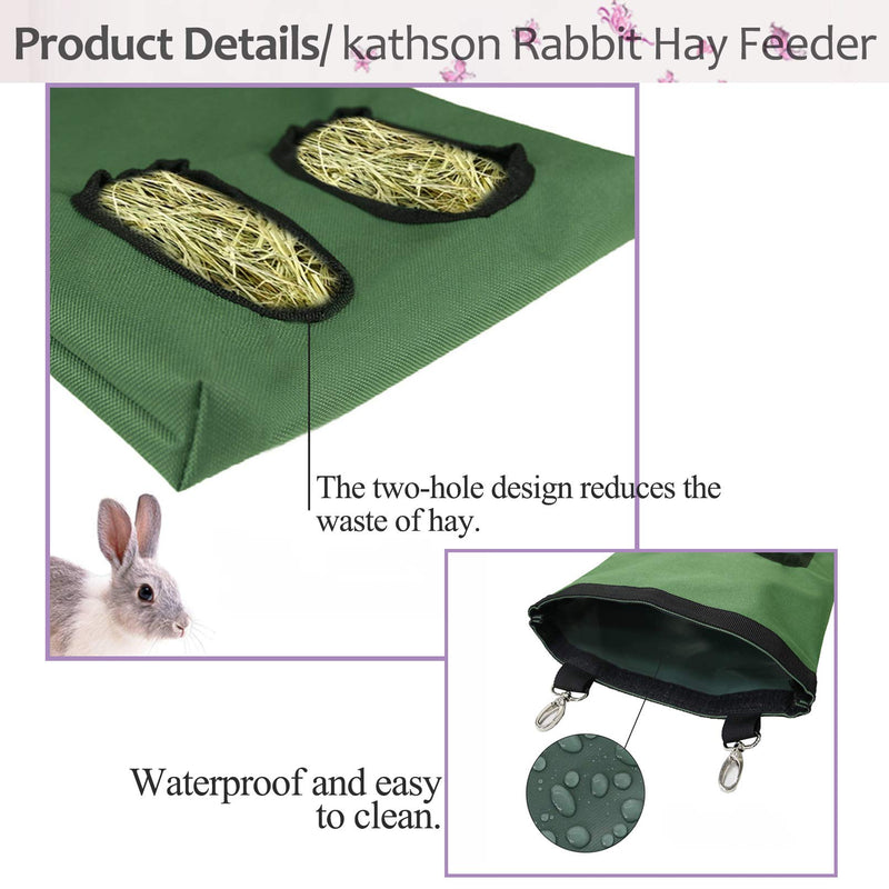 kathson Bunny Hay Feeder Bag, Small Animal Hanging Feeder Sack Hay Bag Holder with Rabbit Water Bottle Automatic Dispenser Water Feeder for Guinea Pig Hamster Chinchilla Hedgehog(2PCS) - PawsPlanet Australia