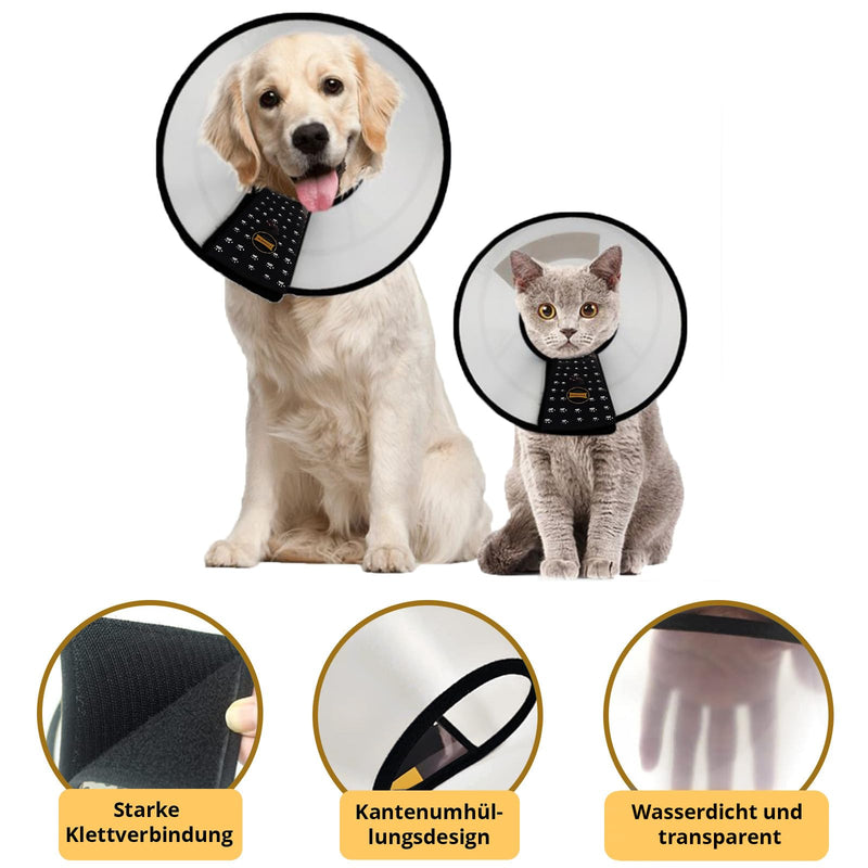 Kiki Star dog and cat collar, neck ruff, protective collar, paw and leak protection for your animals, in 3 different sizes (L) Neck circumference: up to 45 cm - PawsPlanet Australia