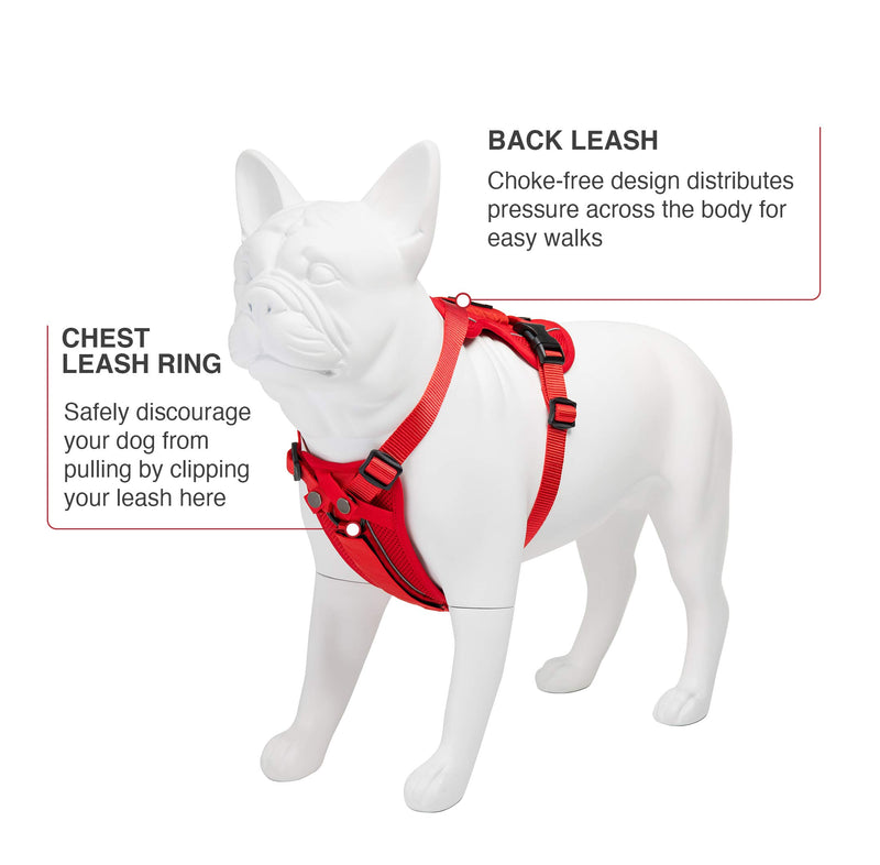 [Australia] - Voyager Freestyle 4-in-1 Dog Harness - Patent Pending Adjustable Webbing Harness with Removable Padding for Small to Large Dogs by Best Pet Supplies (Black, X-Small) Red 