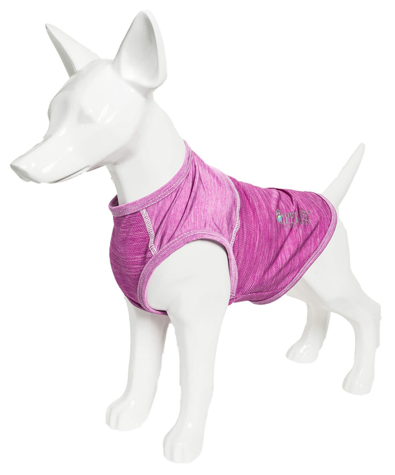 [Australia] - Pet Life Active 'Aero-Pawlse' Heathered Quick-Dry And 4-Way Stretch-Performance Dog Tank Top T-Shirt Small Purple 