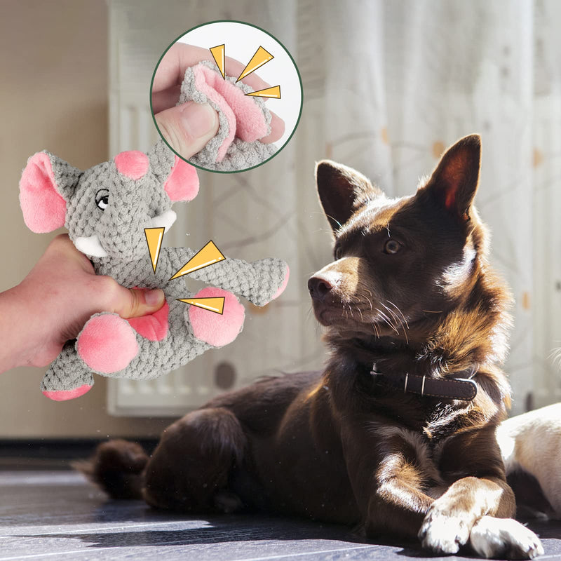 YUEPET 3 Pack Squeaky Dog Toys, Stuffed Animal Chew Toys with Squeaky and Crinkle, Durable Plush Dog Toys for Cleaning Teeth for Puppies Small Medium Dogs - PawsPlanet Australia