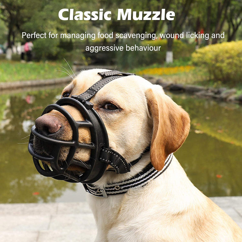 Dog Muzzle, Soft Silicone Basket Muzzle for Pet Dogs Mouth Cover Anti-Biting,Barking and Chewing for Medium and Large Dogs With Reflective Adjustable and Breathable Dog Mouth Cover - PawsPlanet Australia