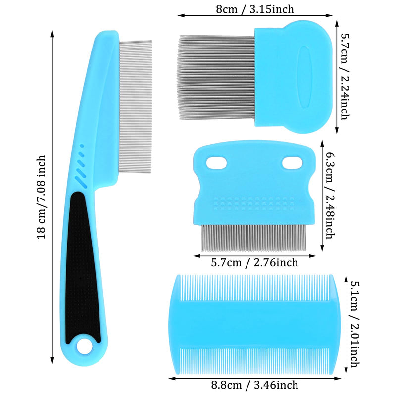 Cobee Dog Flea Lice Comb, Dog Cat Grooming Comb Pet Tear Stain Remover Combs Fine Tooth Care Removal Tool (Pack of 4) - PawsPlanet Australia