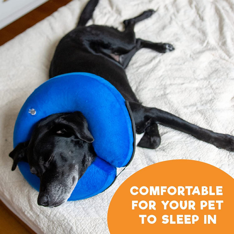 Pet Inflatable Protection Cover Collar for Dogs and Cats with Adjustable Buckle Recovery Puppy Cone with Adjustable Neck, Prevent Dogs from Biting & Scratching, Recovery from Surgery or Wounds - S - PawsPlanet Australia