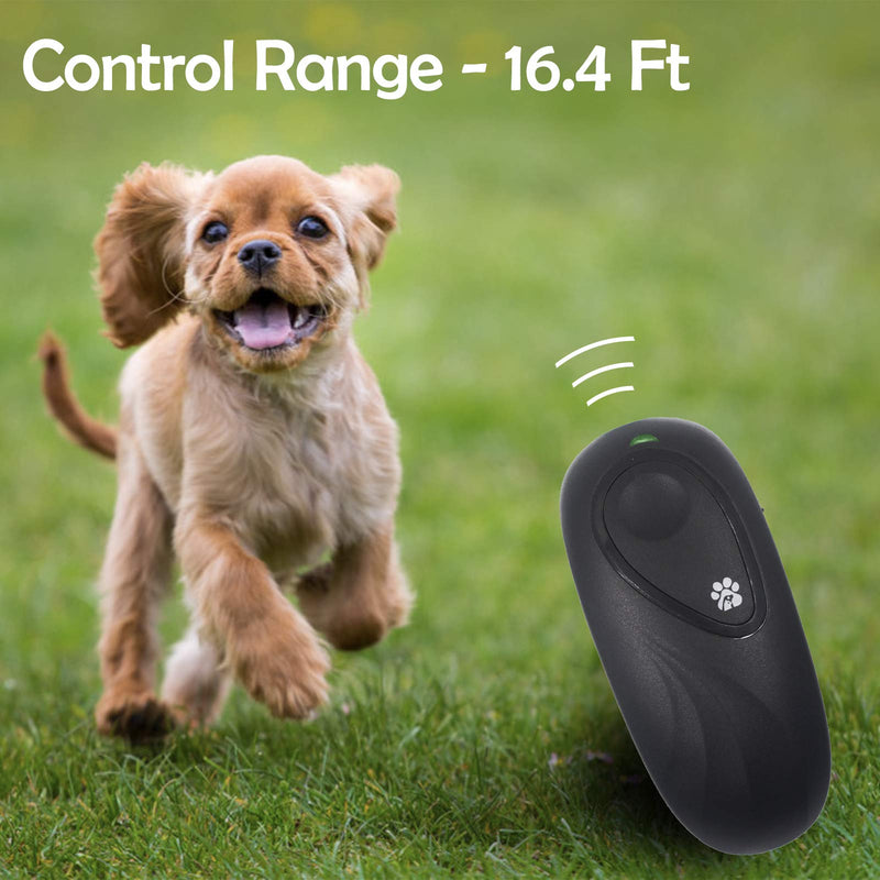 [Australia] - Latest Bark Control Device, Ultrasonic Dog Anti Barking Deterrent, Variable Frequency, 2 in 1 Safe Sonic Training Tool, 16.4 Ft Control Range Handheld Trainer for Small / Medium/ Large Dogs - Black 