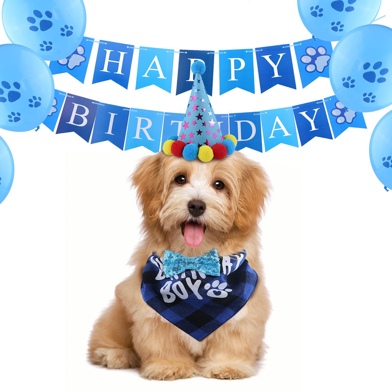 SAVITA Dog Birthday Decorations Accessories Pet Birthday Party Supplies, Bandana, Bow Tie, Banner Cards, Balloon, Birthday Banner for Dog Birthday - PawsPlanet Australia