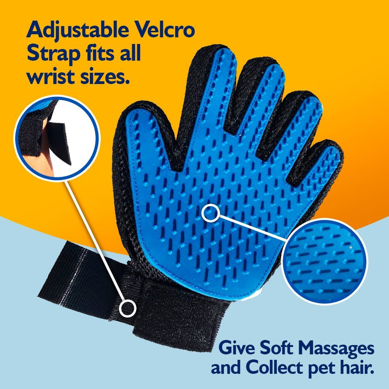 [Australia] - Magic Glove Pets, Remover Glove - Dog Brushing cat Brushing Glove - Massage Hair - Grooming Glove (A Pair) 