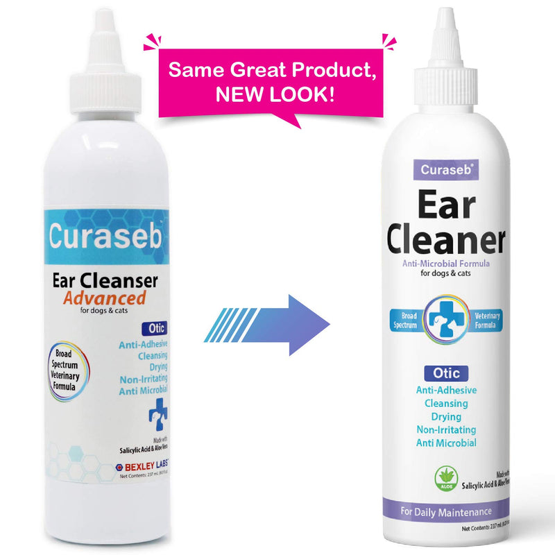 Bexley Labs Curaseb Otic Advanced Dog and Cat Ear Cleaner Removes Ear Debris and Discharge Prevents Ear Infections No Sting Veterinary Formula 8oz - PawsPlanet Australia