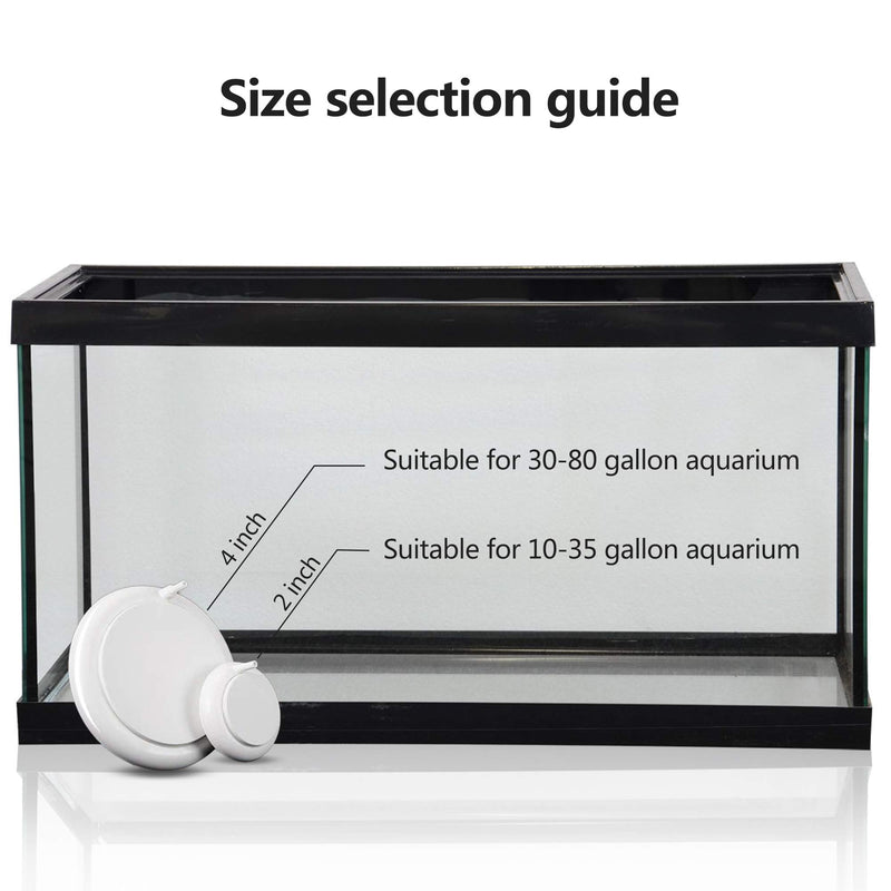 [Australia] - ECtENX Air Stone Bubble for Aquarium, Air-Stone Hydroponics Oxygen Diffuser, Air Stones Kit Disc with Control Valve/Suction Cup for Fish Tank 2 inch 