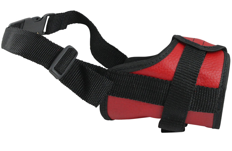 Adjustable Dog Muzzle 6 Sizes Red XXS: 4.5"-6.5" Snout Circumf. - PawsPlanet Australia