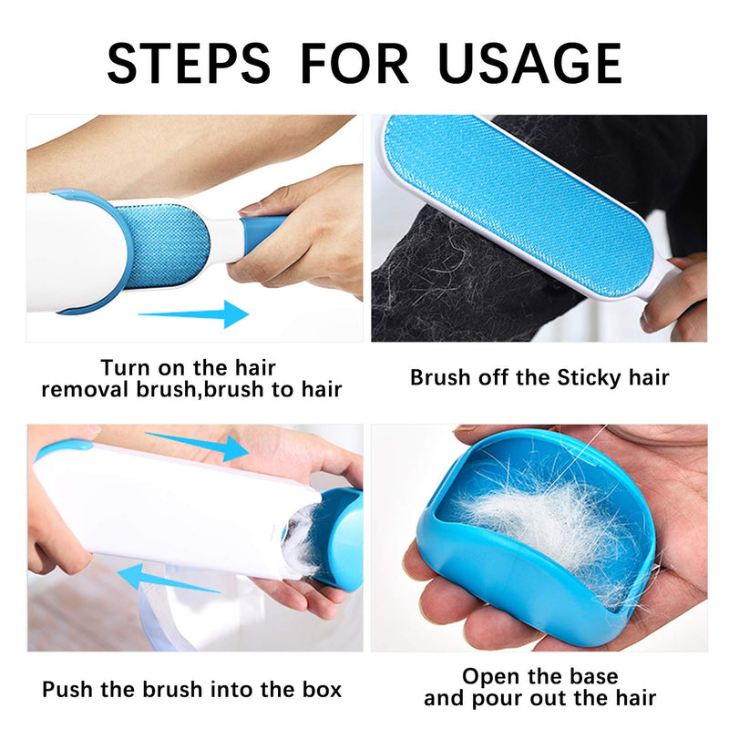 [Australia] - YzrlsyPet Hair Remover Brush-Upgraded Version of Pet Hair Removal Brush,-efficient Double-Sided Brush with Automatic Cleaning Base-Suitable for Clothing -Sofas-Carpets- Furniture-Car Seats 