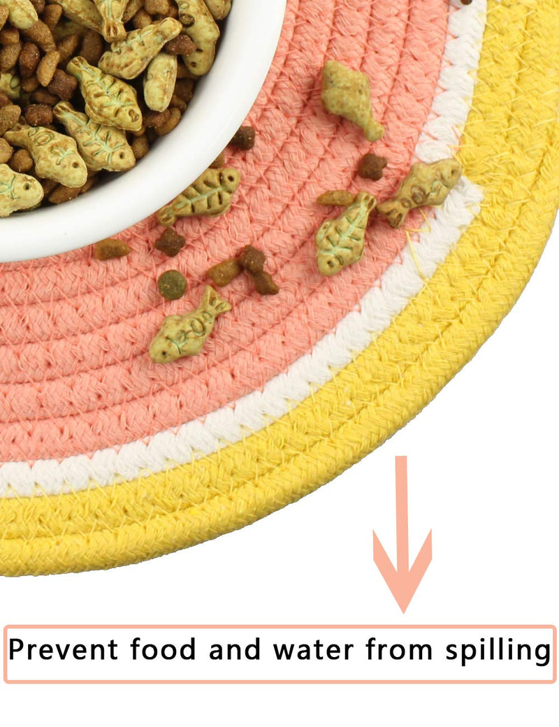 Ptlom Dog and Cat Medium and Small Placemat, Pet Food and Water Mat Suitable for Medium and Small Pets, Prevent Water and Food from Spilling, Cotton 12"*12" Kiwi - PawsPlanet Australia