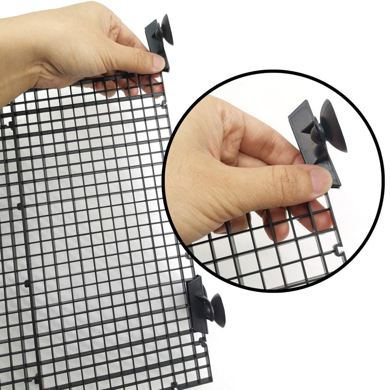 TIHOOD 4PCS Aquarium Divider Tray Plastic Grid Aquarium Egg Crate Light Diffuser, Fish Tank Divider Filter Bottom Isolation with 8PCS Sucker Clip - PawsPlanet Australia