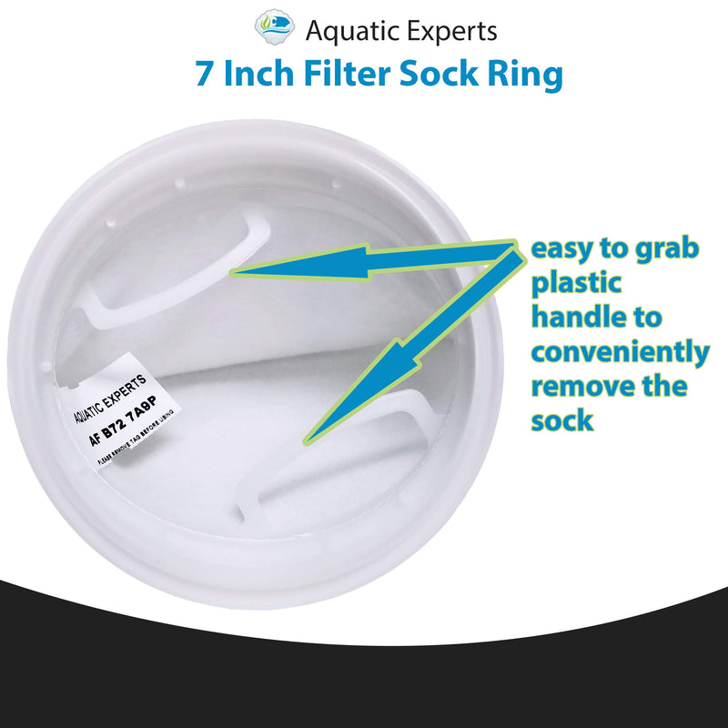 [Australia] - Aquatic Experts 7 Inch Ring by 12 Inch Filter Socks 100 Micron - 7 Inch Ring Medium Aquarium Felt Filter Bags - Custom Made in The USA 2 pack 