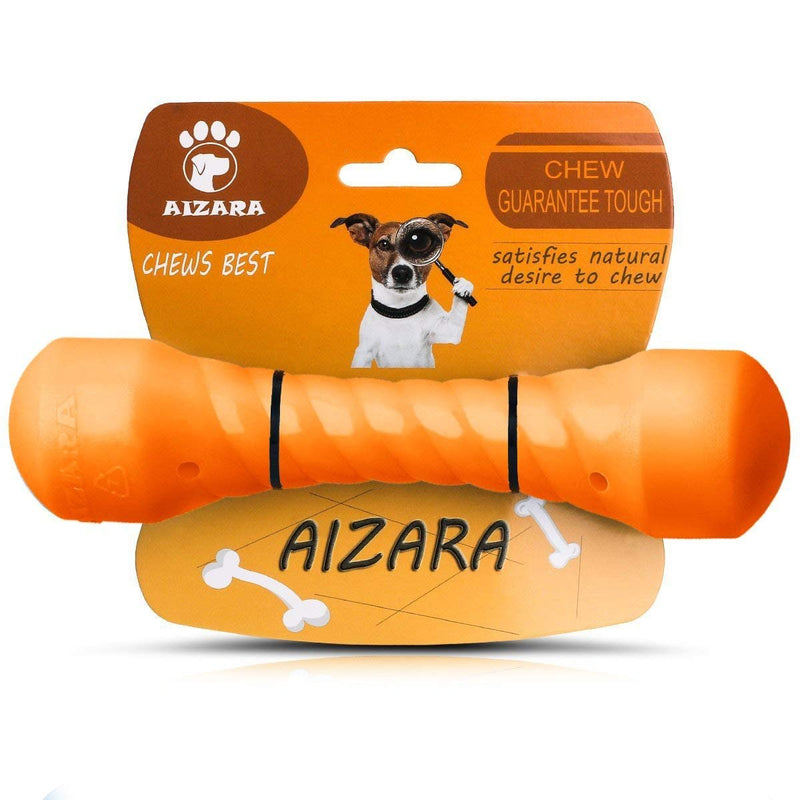 [Australia] - AIZARA Dog Chew Toys for Aggressive Chewers, Indestructible Dog Toys Tough Durable Bone Toys for Medium/Large Dogs Perfect for Training & Keeping Pets Fit Orange 