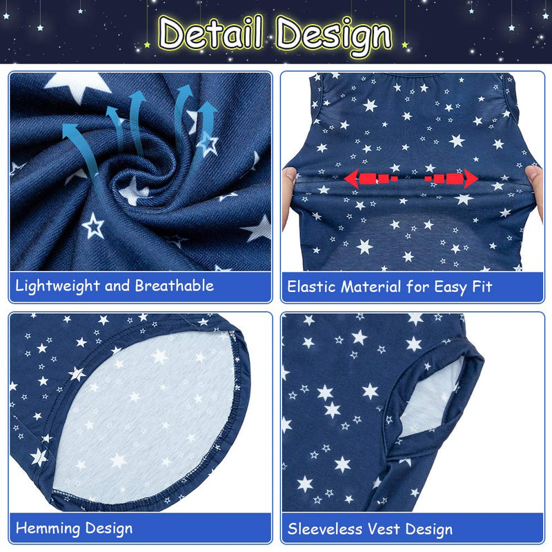 [Australia] - 2 Pack Dog Shirt Blank and Stars - Cotton Pet Vest Clothes, Breathable Basic Dog Apparel, Dog Sweater T-Shirt Hoodie Soft and Thin Fit for Small Medium Dogs 