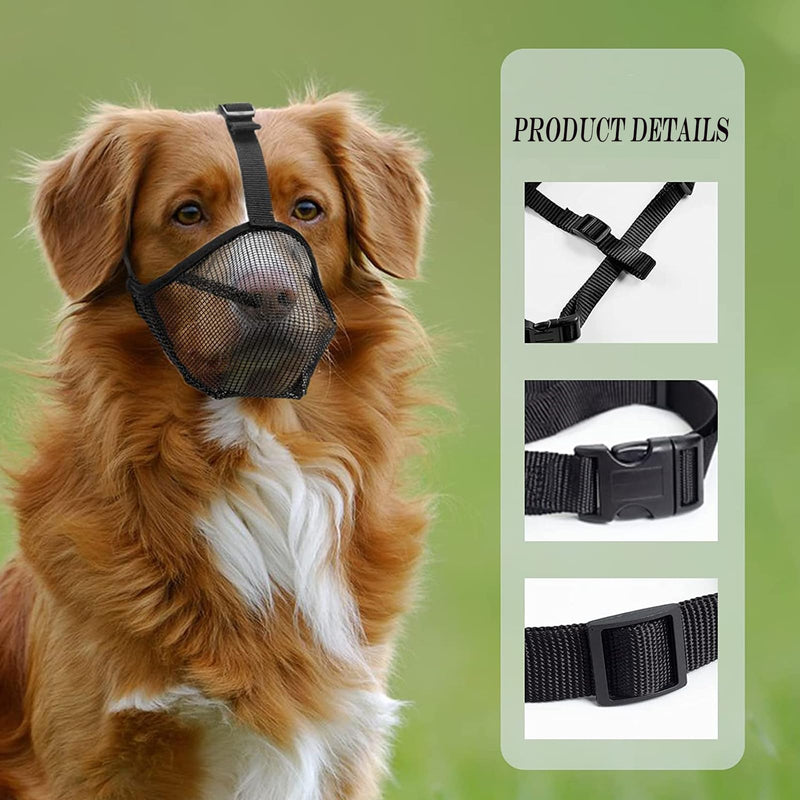 Exsbtay Mesh Dog Muzzle, Muzzle for Dogs, Basket Muzzle for Dogs, Breathable Pet Mask Dog Training Muzzle for Small Medium Large Dogs (XL, Black) - PawsPlanet Australia