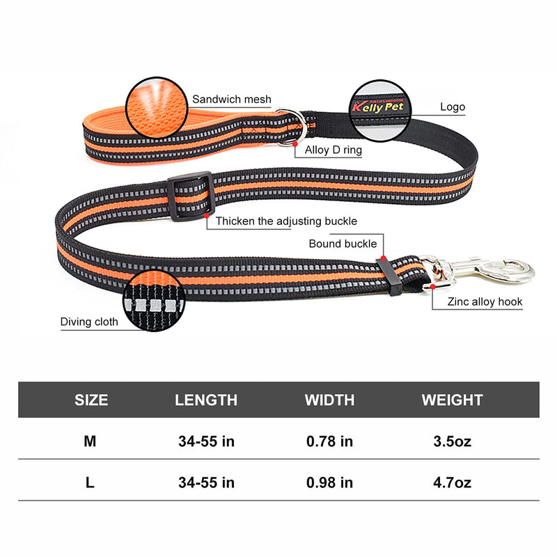 Dog Leash,Strong and Durable 4.6FT/2.8FT Adjustable Reflective Nylon Dog Leashs for Walking,Running and Training for Small Medium Dog,Lightweight,Breathable,Comfort black - PawsPlanet Australia