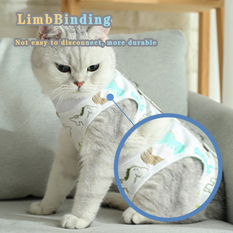 CGLRybO Cat Bodysuit After Surgery Anti-licking Cat Professional Recovery Suit Dog Cat Clothes After Castration Alternative Surgical Recovery Suit for Abdominal Wounds or Skin Diseases Style: Dinosaur L - PawsPlanet Australia
