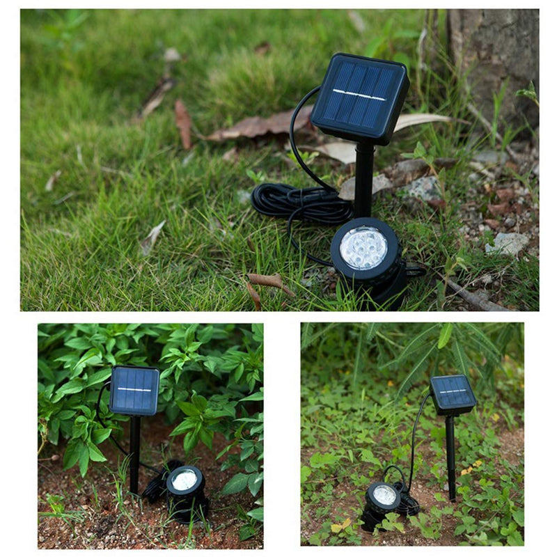 Outdoor LED Spot Lamp, Waterproof Solar Pool Spotlight | Pond Lights for Garden Party Patio Lawn Home Decoration Warm White - PawsPlanet Australia