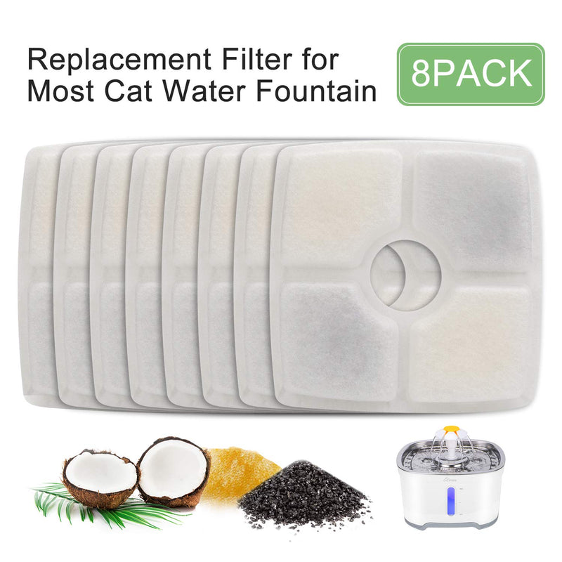 Wonder Creature Cat Water Fountain Filter, Square Replacement Filters, 8 Carbon Filters Pack - PawsPlanet Australia