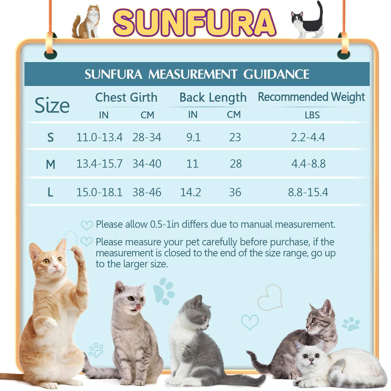 SUNFURA Cat Recovery Suit for Abdominal Wounds Spay After Surgery, Professional Breathable Surgical Body Suit for Cats Dogs Neuter, E-Collar Alternative Pet Anxiety Vest Shirt Anti Licking S Blue - PawsPlanet Australia