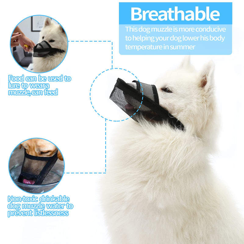 catadog Drinkable Dog Muzzle with Adjustable Collar for Small/Medium/Large Pets, Breathable Nylon Soft Dog Muzzles for Anti-Listlessness Biting Barking Licking XS Black - PawsPlanet Australia