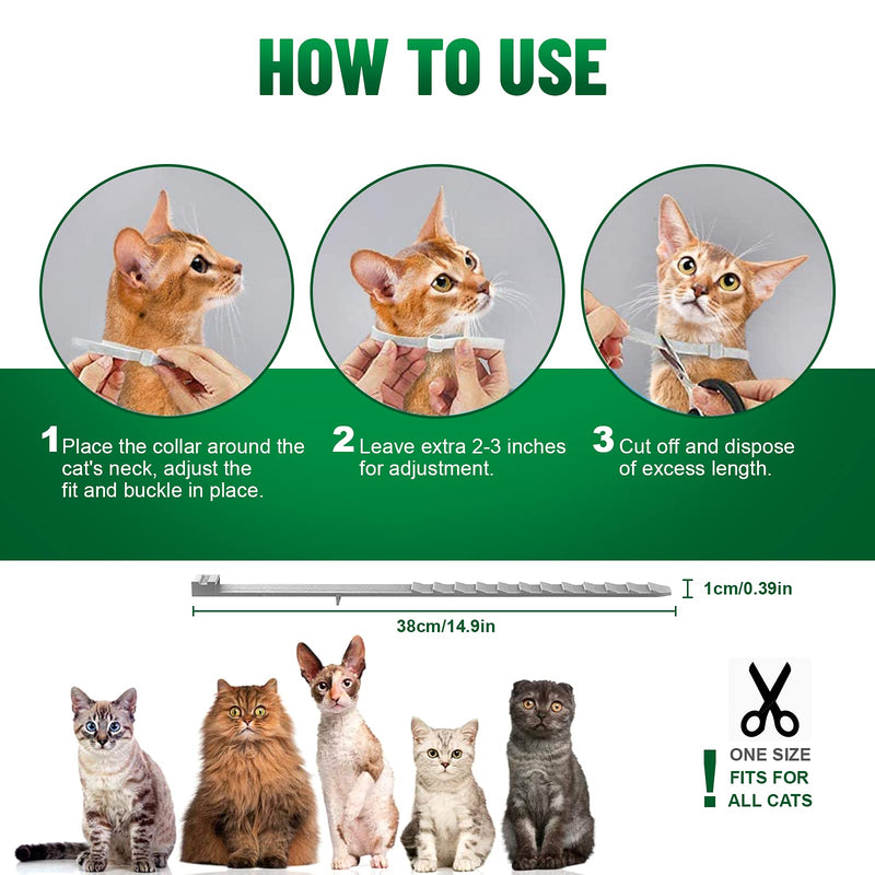 Cat Flea and Tick Collar, Luminous Safety Glow Flea Tick Natural Treatment Flea and Tick Collar, 8 Months Effective Protection Waterproof Adjustable for All Sized Kittens Cats and Pets-1 Pack luminous-1 pack - PawsPlanet Australia