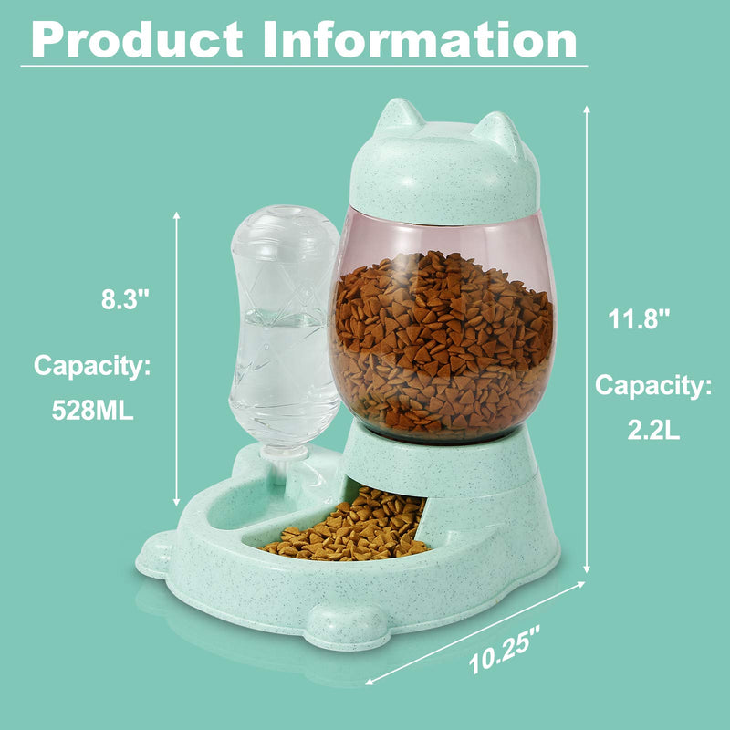 Erebus Dog Automatic Feeder,Cat Feeder Automatic,Food Feeder & Water Dispenser 2 in 1,Plastic Food Bowl & Non Slip Anti Spill Stable Automatic Water Dispenser Pet Food Water Dish for Cat,Dogs,Pets - PawsPlanet Australia