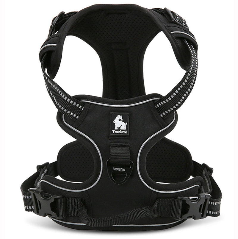 TRUE LOVE Adjustable No-Pull Dog Harness Reflective Pup Vest Harnesses Comfortable Control Brilliant Colors Truelove TLH5651(Black,XS) XS Black - PawsPlanet Australia