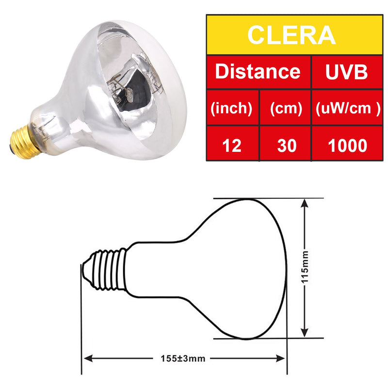 [Australia] - UV-B Reptile Light - 160W U/VA U/VB Reptile Light Mercury Vapor Bulb High Intensity Sun Simulating Bulb Lamp for Reptile and Amphibian Use (160W) 