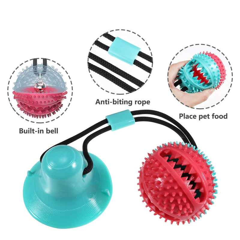 Lzansuii Dog Suction Cup Toy, Food Dispensing Chew Toy with Fixed Suction Cup (with 1*Suction Cup Enhanced Sticker), Interactive Puppy Molar Training Rope, For Dog Cat Dental Care Cleaning Teeth - PawsPlanet Australia