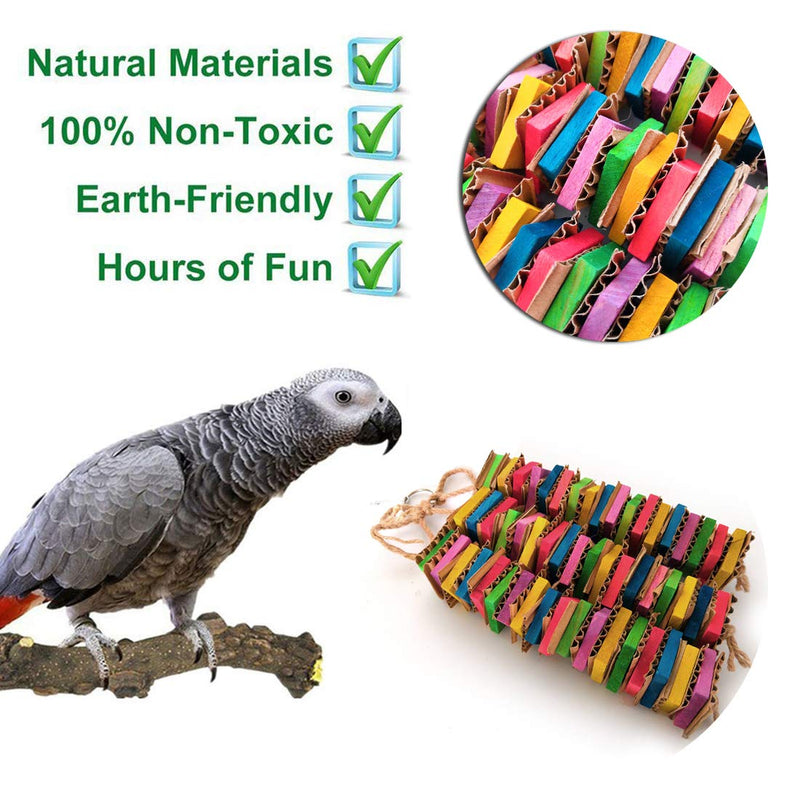 [Australia] - Coppthinktu Parrot Toys for Large Birds, Cardboard Big Bird Toys African Grey Parrot Toys Natural Wooden Bird Cage Chewing Toy with Clip for Small Medium and Large Parrots and Birds cardboard parrot toy 