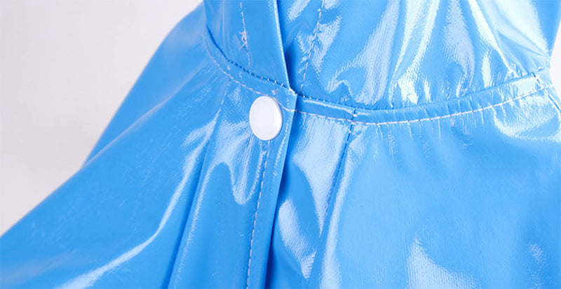 VOUTY Dog Raincoat Hooded Waterproof pet Raincoat, Suitable for Small and Medium-Sized Dogs (Blue, Size L) - PawsPlanet Australia