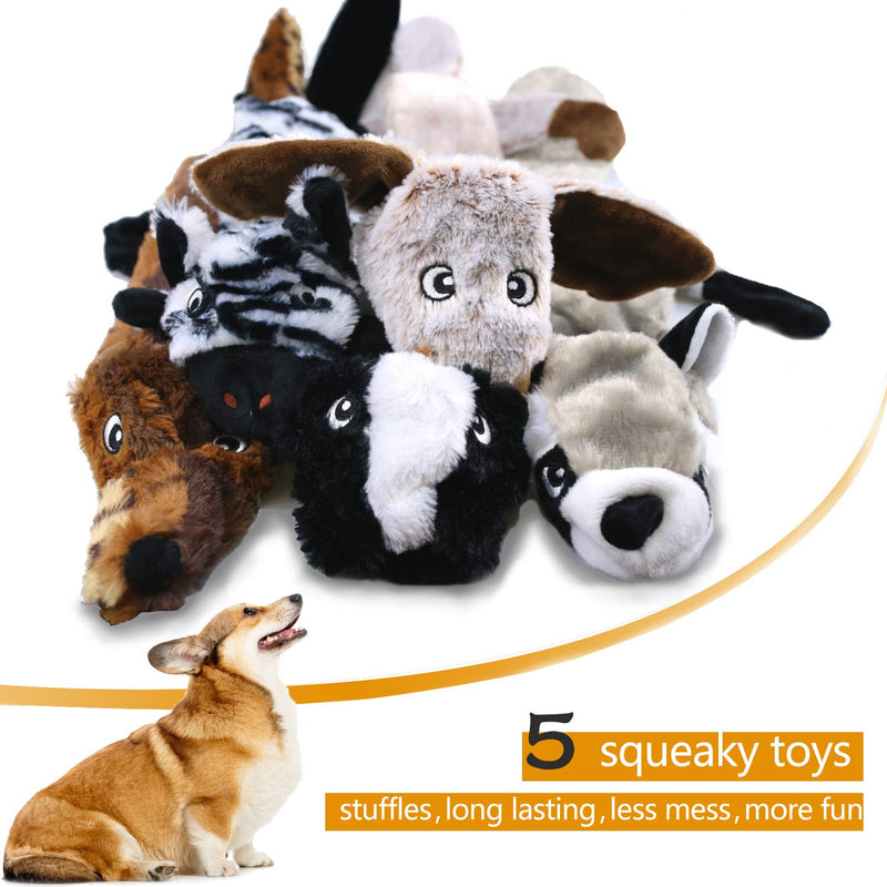 Newthinking 5 Pack Dog Squeaky Toys, No Stuffing Plush Dog Toys, Durable Puppy Chew Toys for Small and Medium Dogs - PawsPlanet Australia