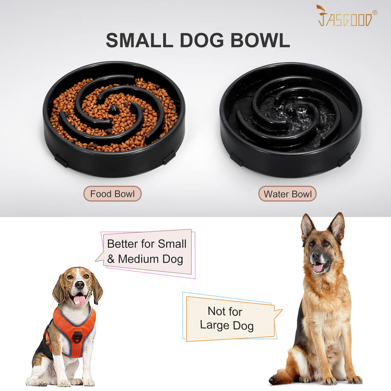 JASGOOD Slow Feeder Dogs Bowl for Large Dogs,Anti-Gulping Pet Slower Food Feeding Bowls Stop Bloat,Preventing Choking Healthy Design Dogs Bowl Small/Medium H-Black - PawsPlanet Australia