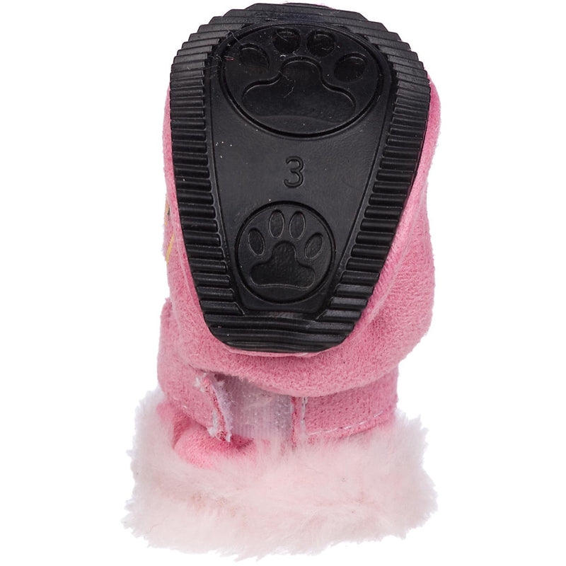 [Australia] - Fashion Plush Premium Fur-Comfort Suede Supportive Pet Shoes Pink Medium 